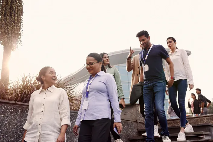 People walking outside on the Pune Tietoevry office