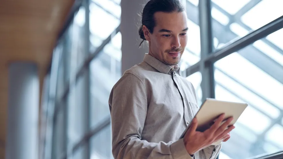 Man using tablet